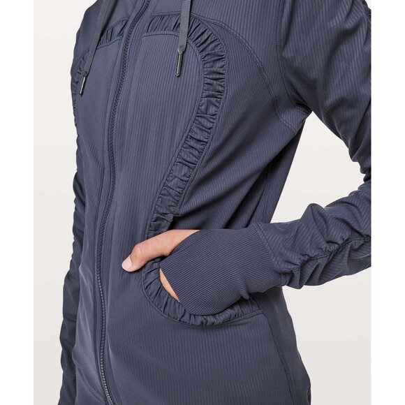 Lululemon Dance Studio Jacket Hoodie Reversible Sz 6 Cadet Blue - Picture 1 of 10